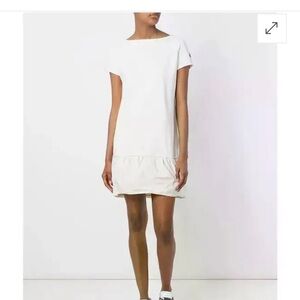 Moncler cotton-blend mini t-shirt dress with a ruffled, flared hem.